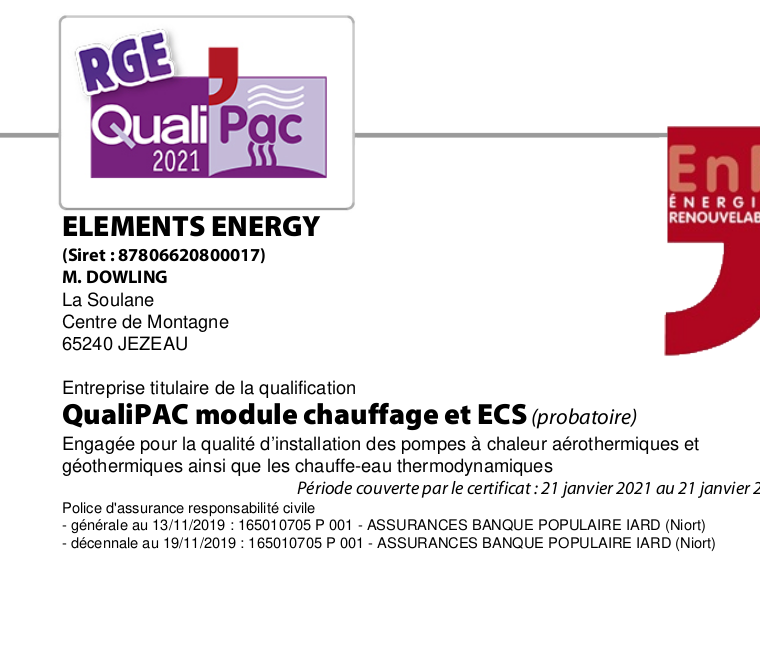 certificat QualiPAC